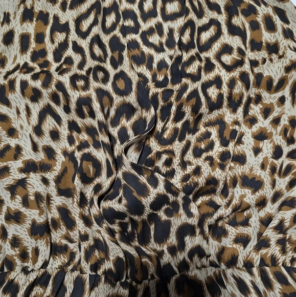 Parker 100% Silk Chain Collar Halter Mini Dress, Black & Tan Leopard Print, EUC! - Picture 7 of 10